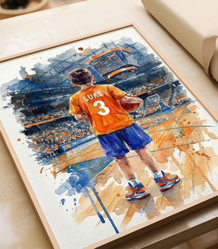 Basketball Wall Art Print Custom Basketball Poster